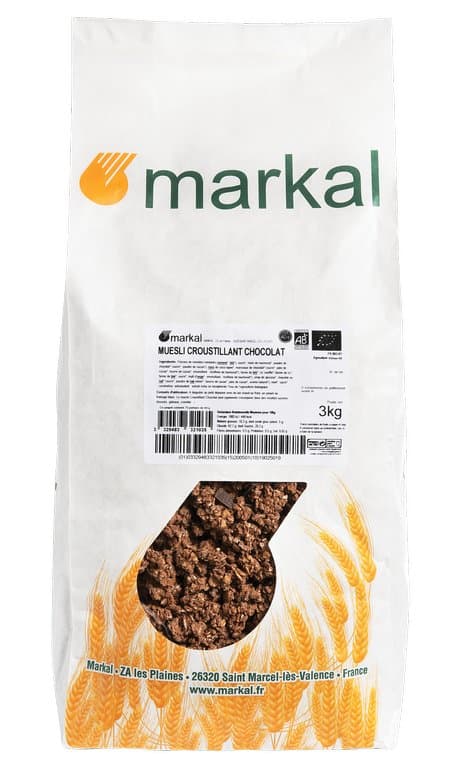 Muesli croustillant chocolat noir intense, Markal, 3 kg*