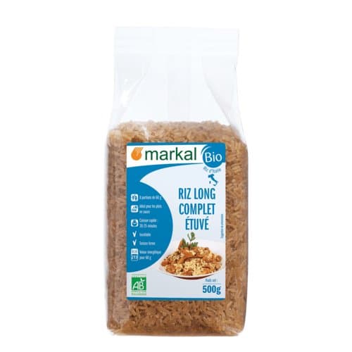 Riz long complet étuvé, Markal, 500 g*