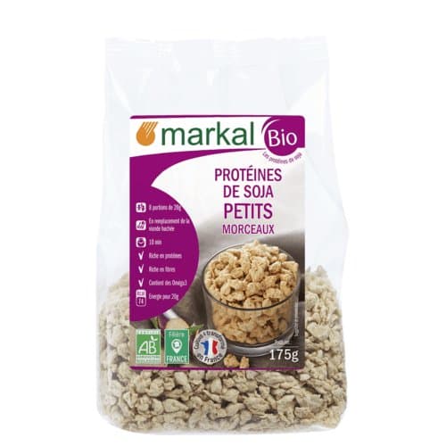 Protéines de soja petits morceaux, Markal, 175 g*