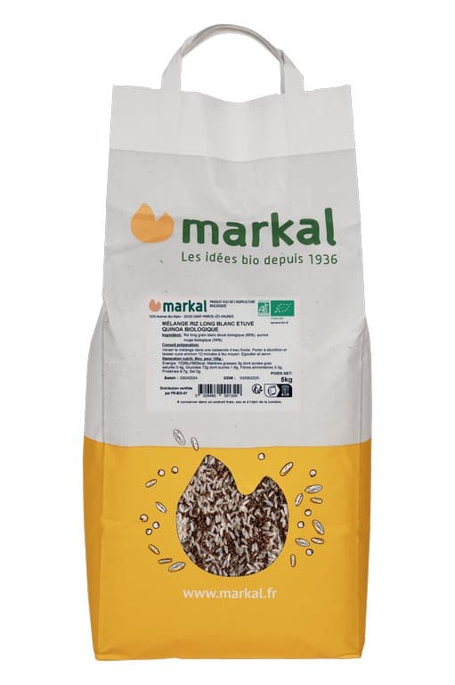 Quinoa rouge + riz étuvé, Markal, 5 kg