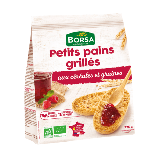 Petits Pains Grillés Céréales Et Graines, Borsa, 225 g*