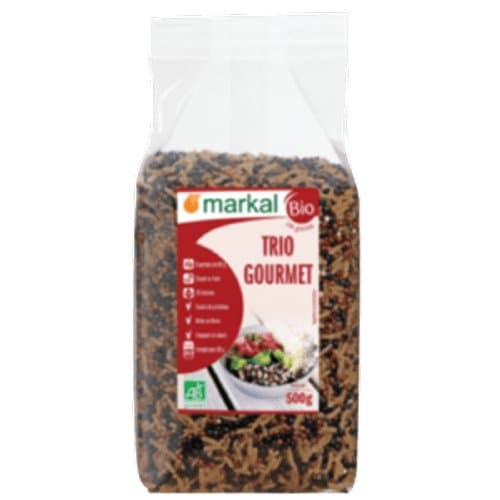 Trio gourmet riz long compl. lentilles beluga quinoa rouge, Markal, 500 g*