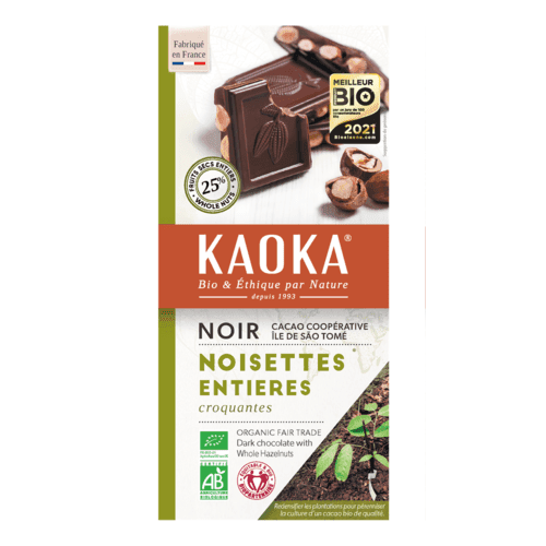 Chocolat Noir 66% Noisettes, Kaoka, 180 g*