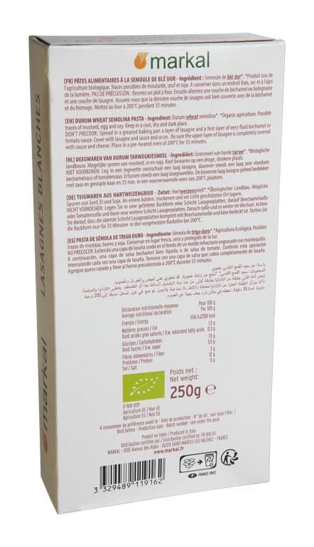 Lasagnes blanc, Luce, 250 g*